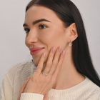 Срібна каблучка з золотими вставками