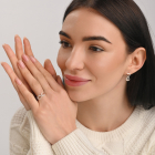 Срібна каблучка з золотими вставками