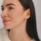 Срібні сережки з золотими пластинами