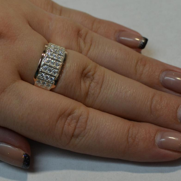 Срібний комплект з напайками з золота