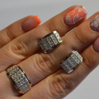 Срібний комплект з напайками з золота