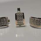 Срібний комплект з напайками з золота