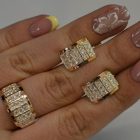 Срібний комплект з напайками з золота