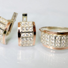 Срібний комплект з напайками з золота