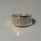 Срібна каблучка з золотими вставками