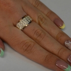 Срібна каблучка з золотими вставками