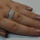 Срібна каблучка з золотими вставками