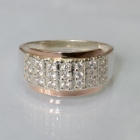 Срібна каблучка з золотими вставками