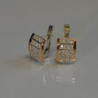 Срібні сережки з золотими вставками