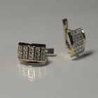 Срібні сережки з золотими вставками