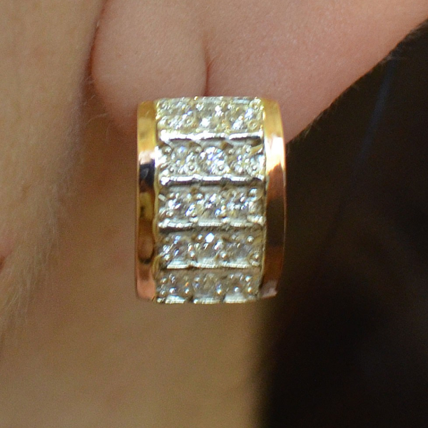 Срібні сережки з золотими вставками