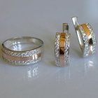 Срібний гарнітур із золотими вставками