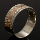 Срібна каблучка з золотими накладками