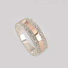 Срібна каблучка з золотими накладками