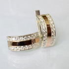 Срібні сережки з накладками з золота