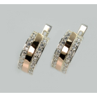 Срібні сережки з накладками з золота