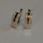 Срібні сережки з накладками з золота