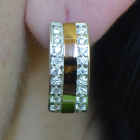 Срібні сережки з накладками з золота