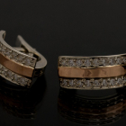 Срібні сережки з накладками з золота