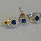 Срібний комплект з золотими вставками