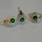 Срібний комплект з золотими вставками