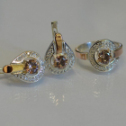 Срібний комплект з золотими вставками