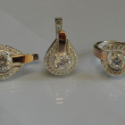 Срібний комплект з золотими вставками