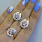 Срібний комплект з золотими вставками