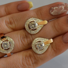 Срібний комплект з золотими вставками