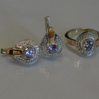 Срібний комплект з золотими вставками