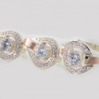 Срібний комплект з золотими вставками