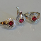 Срібний комплект з золотими вставками