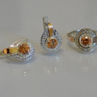 Срібний комплект з золотими вставками