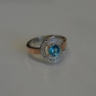 Срібна каблучка з золотими накладками