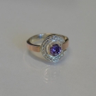 Срібна каблучка з золотими накладками