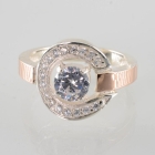 Срібна каблучка з золотими накладками