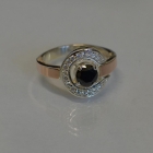 Срібна каблучка з золотими накладками