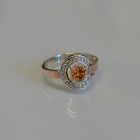 Срібна каблучка з золотими накладками