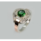 Срібна каблучка з золотими накладками