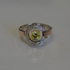 Срібна каблучка з золотими накладками