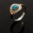 Срібна каблучка з золотими накладками