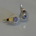 Срібні сережки з напайками із золота