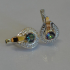 Срібні сережки з напайками із золота