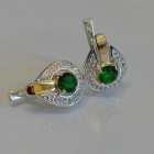 Срібні сережки з напайками із золота