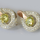 Срібні сережки з напайками із золота