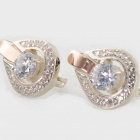 Срібні сережки з напайками із золота