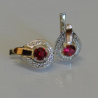 Срібні сережки з напайками із золота