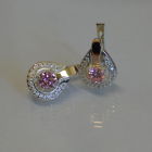 Срібні сережки з напайками із золота