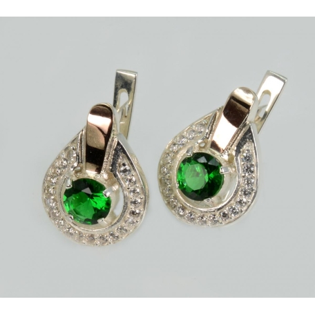 Серебряные серьги с напайками из золота