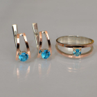 Срібний комплект з золотими напайками